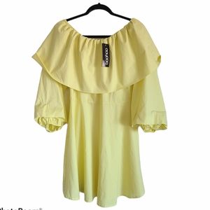 Boohoo Cotton Bardot Skater Dress